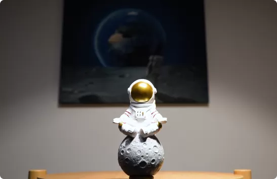 Figure of an astronaut sitting on the Moon